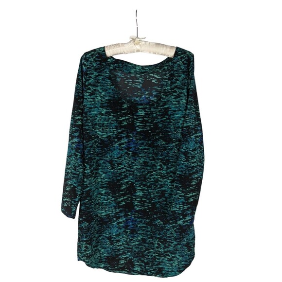 Gap Sz S Women's Green Blue Long Sleeve Scoop Back Pullover Shift Dress - Picture 4 of 7